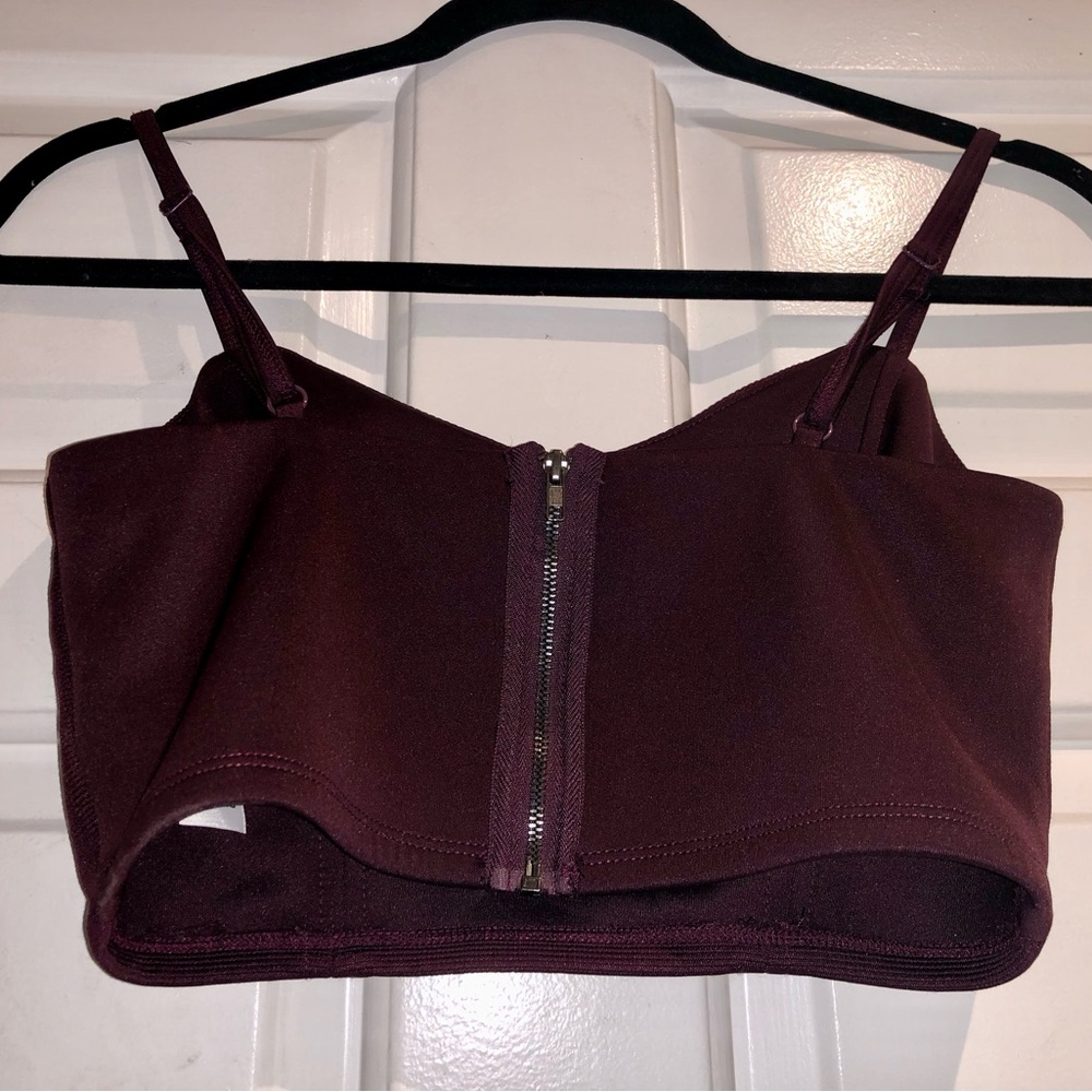 NWOT Dynamite Deep Burgundy Crop Top - Small - Picture 4 of 7
